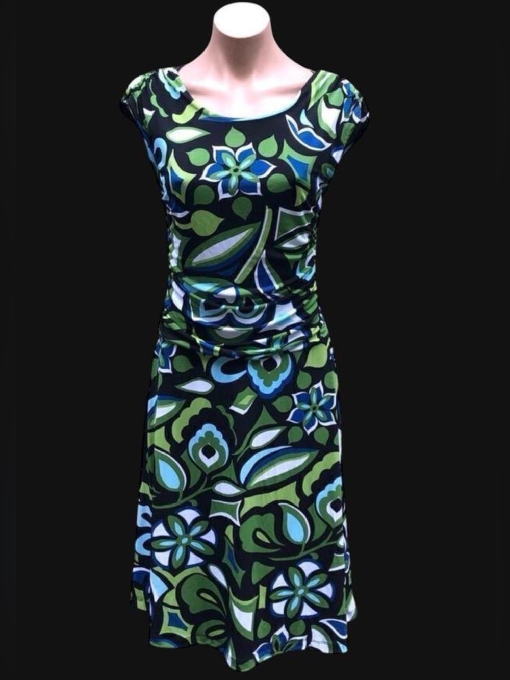 Enfocus Studio Green and Blue Floral Dress